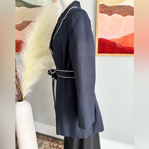 Ann Taylor Navy Trench Coat - Picture 3 of 10